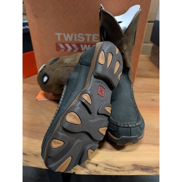 Twisted X Mens 11" Pull On Hiker Boot Nano Toe charcoal & tan New size 11 - Picture 5 of 9